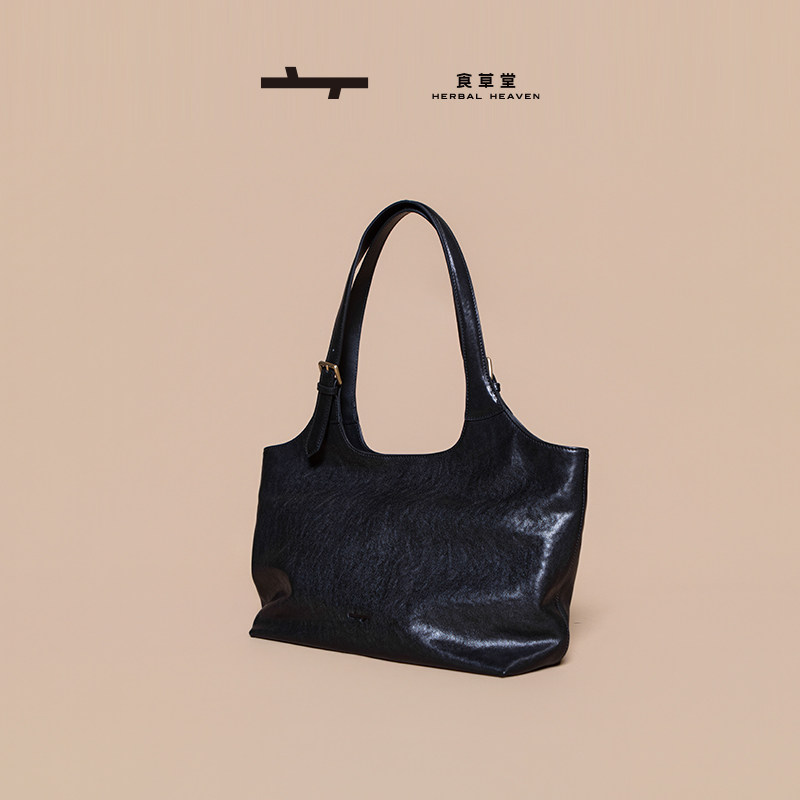 食草堂水桶包大容量托特包通勤包单肩包头层植鞣牛皮新品质感安歌,箱包皮具/热销女包/男包,单肩包,淘宝优惠券,粉丝福利购,淘宝优惠卷
