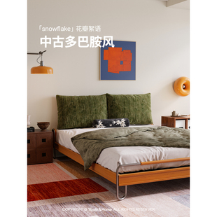 YBOLE 床头靠背软包靠背垫花瓣中古榻榻米无床头覆古可拆洗大靠枕