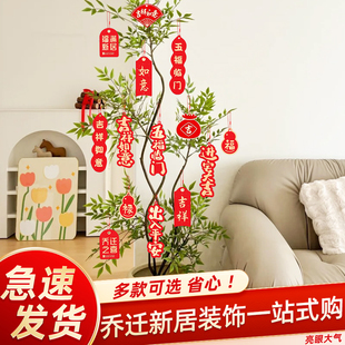 饰小吊卡灯笼发财树上小挂件绿植盆栽植物新居布置用品 乔迁之喜装