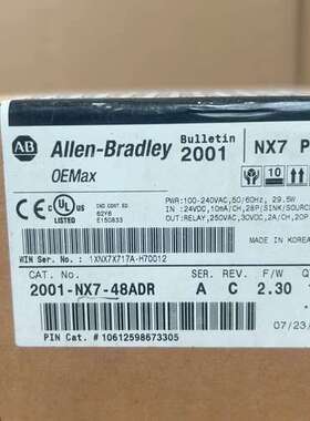 AB罗克韦尔PLC模块，2001-NX7S-40ADR，全新