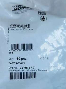 菲尼克斯挡板 3208977  D-PT 4-TWIN - 