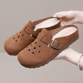 一脚蹬勃肯鞋 女时尚 厚底包头半拖舒适软底洞洞鞋 夏新款 休闲懒人鞋