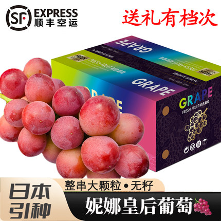 【顺丰空运】云南妮娜皇后葡萄女王无籽红宝石提子新鲜水果礼盒装