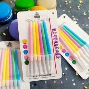 螺纹生日蜡烛浪漫礼品儿童创意无烟生日蛋糕蜡烛吸卡水晶烘焙用品