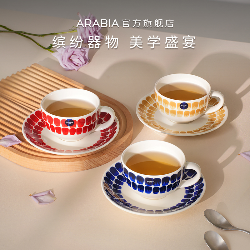 芬兰arabia24小时下午茶咖啡杯碟