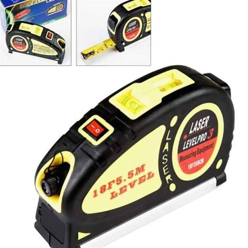 激光水平尺红外线电子水平仪打线器直线横线十字线卷尺5.5米