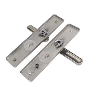 不锈钢防盗门把手通用型面板锁具老式门锁配件家用拉手大门锁手柄