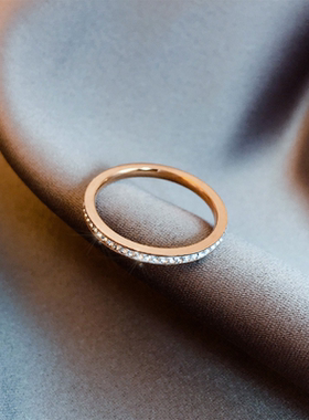 戒指女时尚个性情侣对戒高级感钛钢指环女士时尚ins冷淡