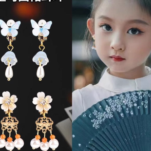 古风儿童搭配马面裙的耳夹无耳洞耳坠新中式汉服耳饰高级感配饰女