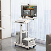 家用台式 办公台手动升降移动简约电脑架 电脑桌笔记本桌站立式