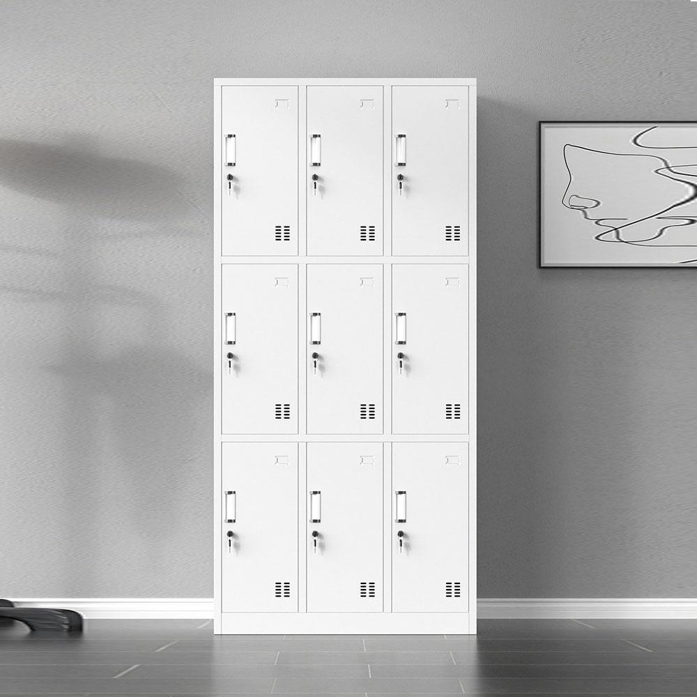 制九门员钢工更衣柜存包柜门宿舍铁皮储物带锁9柜6门浴室换215衣