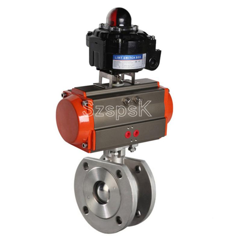 6不锈意大利式超薄超短气动对1夹BVO钢法兰薄型球阀Q67F-1P DN15