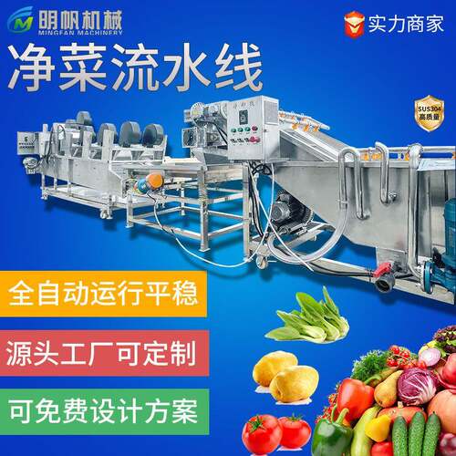 全自动净菜加工生产线 预制菜瓜果蔬涡流清洗加工流水线配套