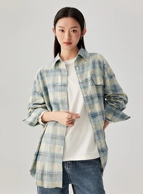 CKA设计师款女式格子衬衫CKAM0472871N001春