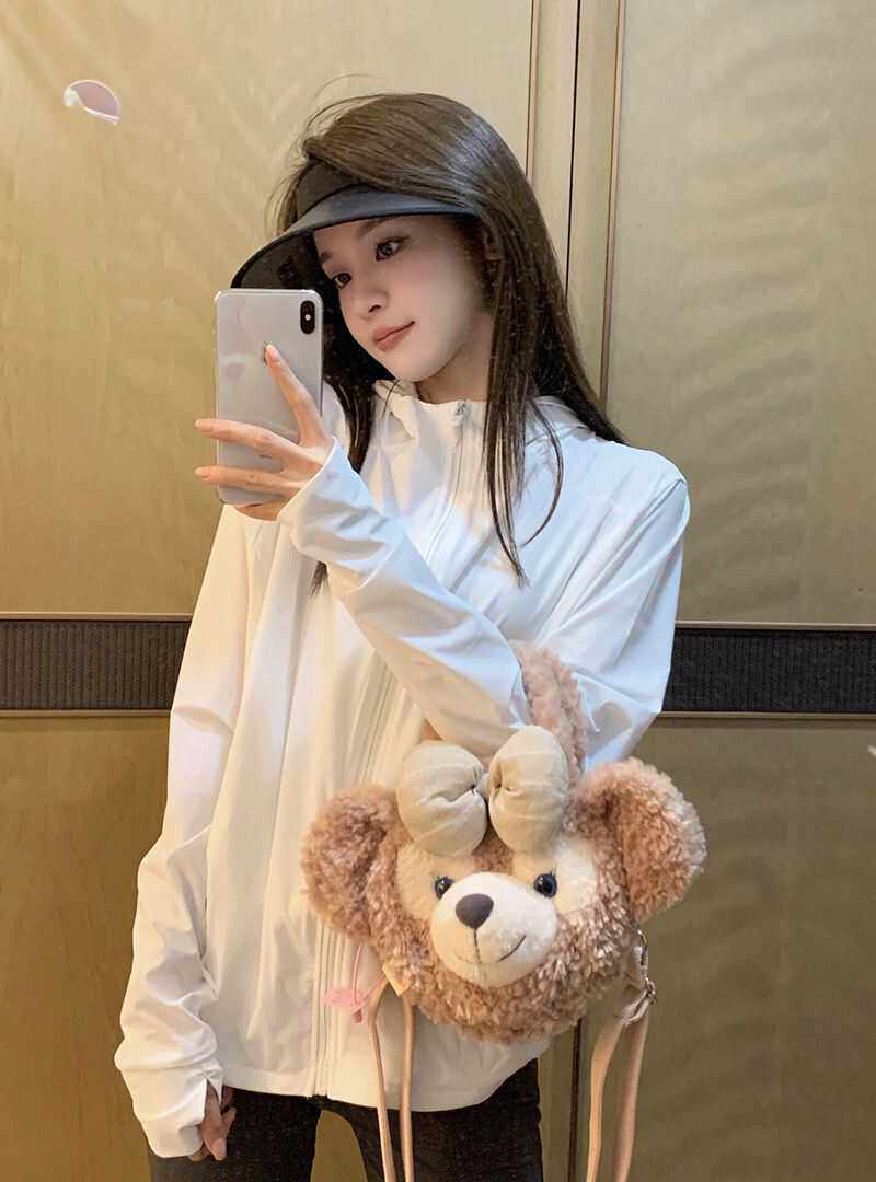 冰丝衣女夏季新款白色宽松连帽服透气轻薄外套薄款包邮
