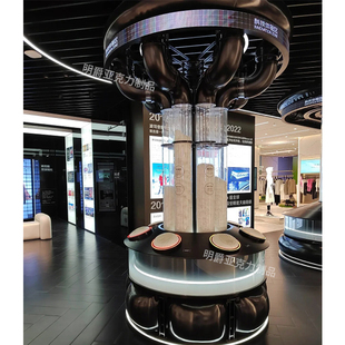 科质羽绒发光展示架服装店羽绒服材质宣传广告展台艺术品牌装置