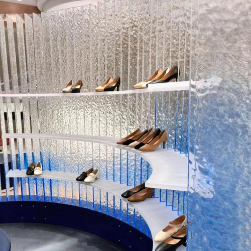 亚克力展示架渐变水波纹展柜透明