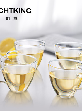 CP-01玻璃小茶杯功夫茶杯加厚带把单个主人杯专用喝茶茶道杯