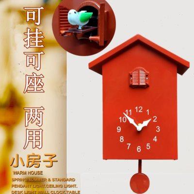 厂家欧式简约布谷鸟钟客厅咕咕钟田园座挂钟现代儿童卧室摇摆鸟报