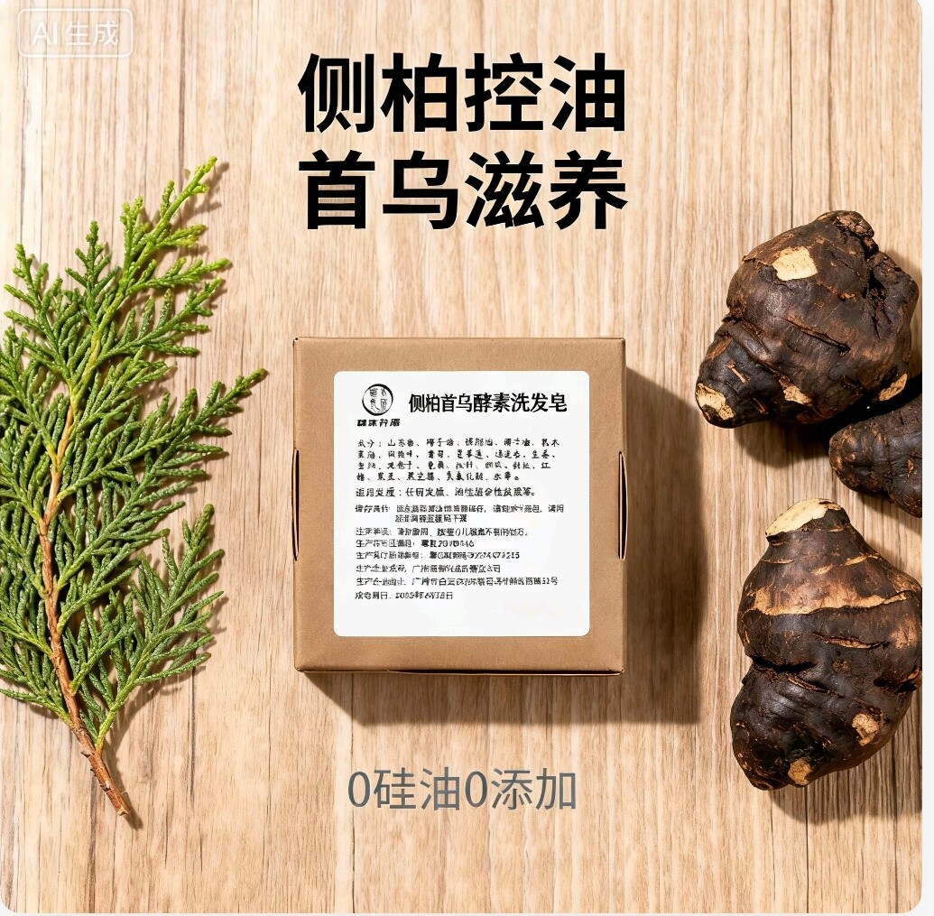 益本升源草本洗发皂侧柏叶首乌生手工皂/精油皂