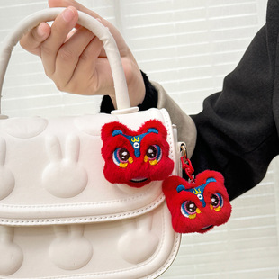 薄利多销卡通毛绒醒狮钥匙扣衣服装饰胸针小礼品新年可爱包包钥匙