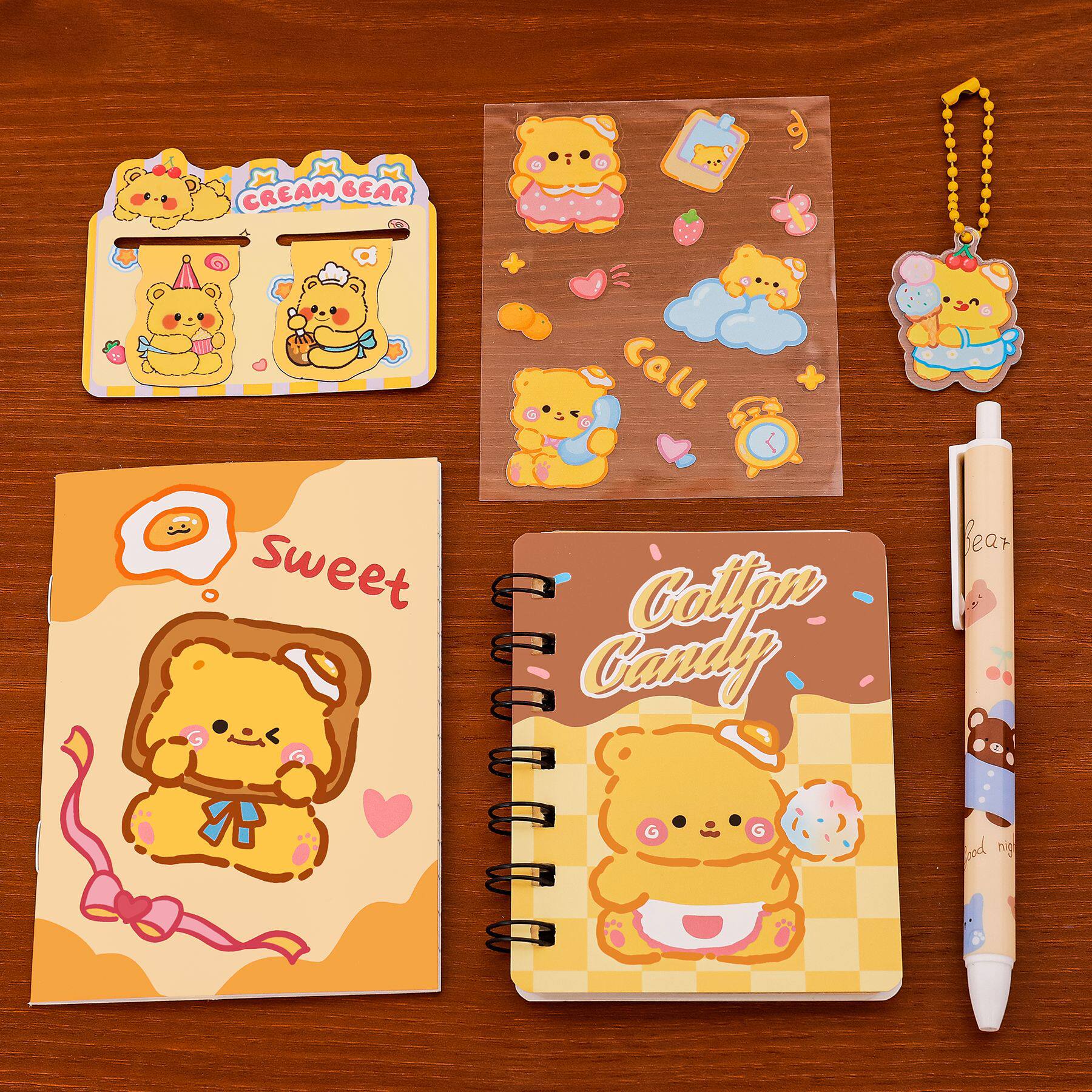 马年小商品可爱奶黄小熊文具套装小学生高颜值奖励小礼品儿童卡通