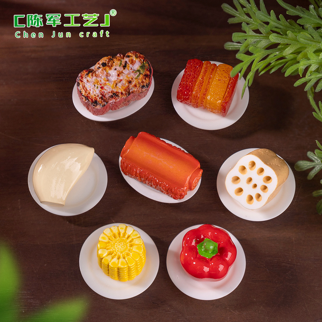 摆件创意配件创意仿真五花肉大蒜蔬菜食玩娃屋diy装饰品配件微