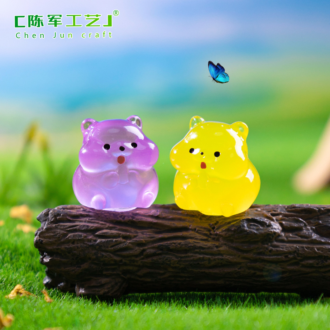 制作配件可爱夜光胖胖小仓鼠公仔园艺造景diy装饰品盲袋配件微景