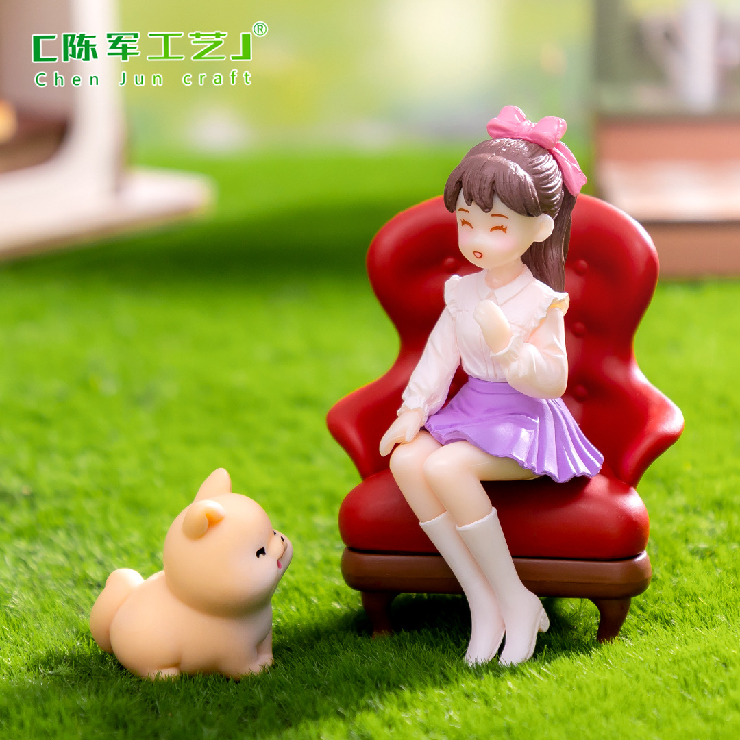 摆件创意配件微景观创意闺蜜女孩公仔diy装饰配件办公室桌面汽