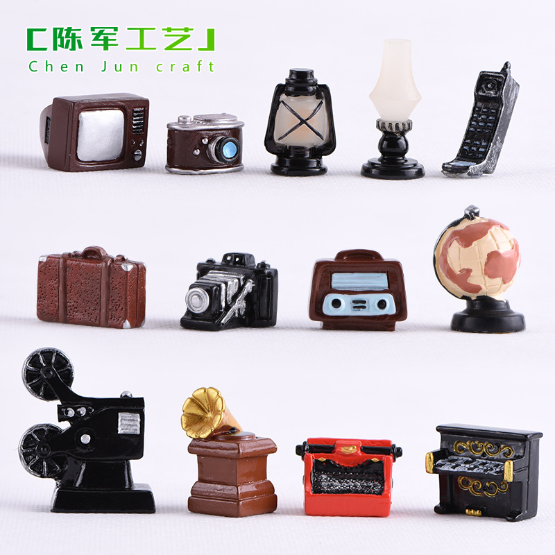来样可加工复古怀旧相机留声录音机 迷你树脂摆件 家居客厅装饰拍