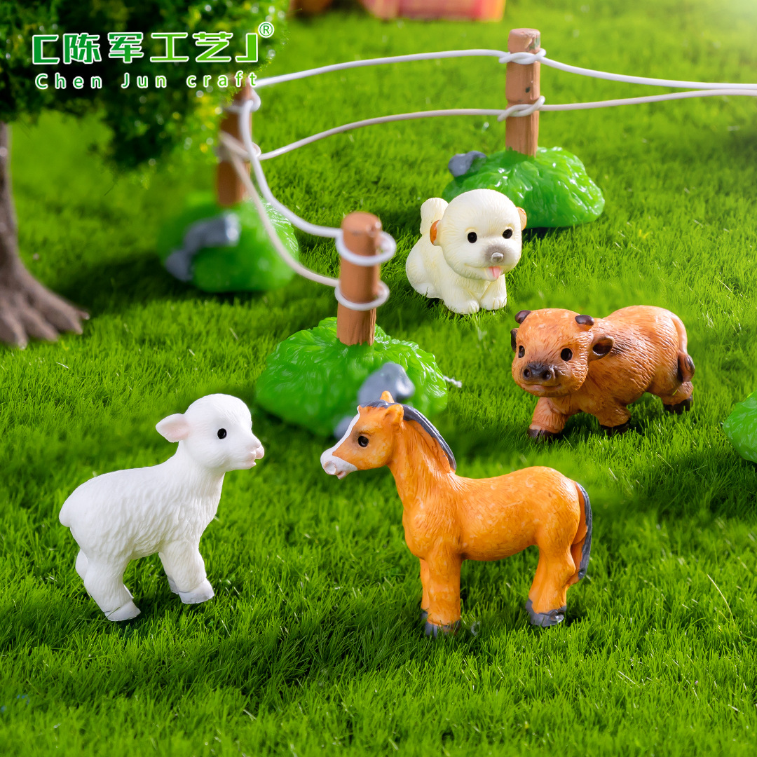 装饰配件微景观创意牛羊狗猪小动物田园农场造景diy装饰品配件迷