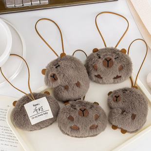 厂家可爱卡皮巴拉姓名挂件ins卡通毛绒公仔玩偶姓名贴书包小挂件