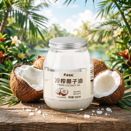海南冷榨椰子油500ml初榨食用油烘焙家用炒菜生酮饮食