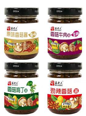 莘县香菇酱拌饭拌面辣椒酱香辣原味夹馍爆下饭酱菜210g瓶装