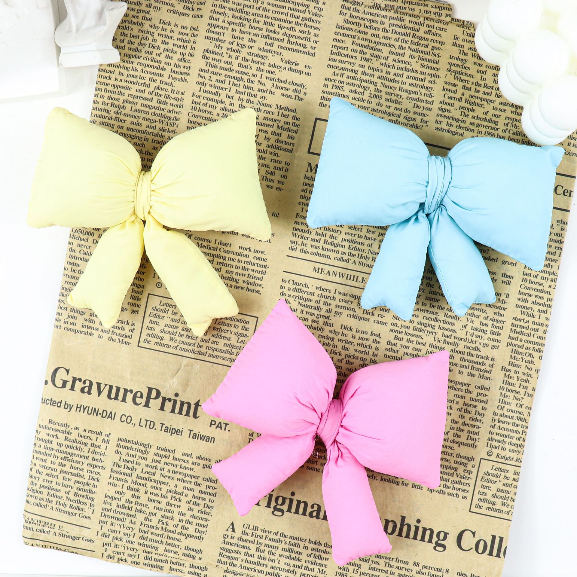 DIY蝴蝶结饰品少女心充棉布艺可爱粉色DIY包包挂件手机壳配件