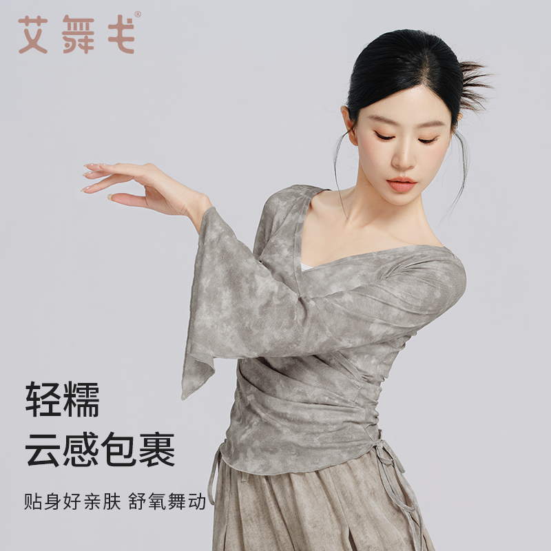 现代舞长袖上衣形体服女飘逸身韵纱衣秋季成人中国古典舞蹈练功服