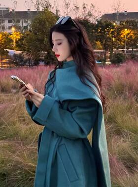 双面毛呢大衣女2024年新