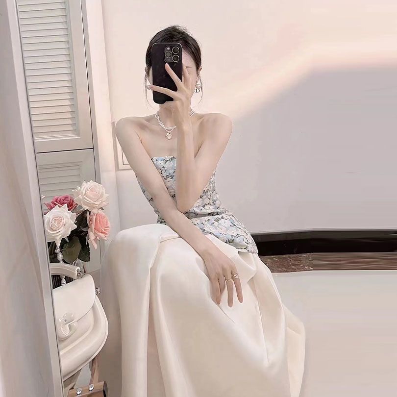 碎花抹胸背心上衣女2024