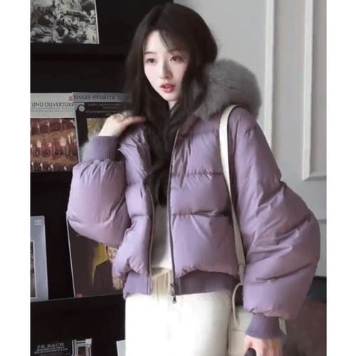 雪顶泡芙~狐狸大毛领鸭绒