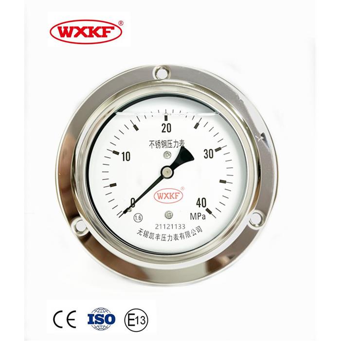 不锈钢耐震压力表YN100BFZT轴向带边/轴向带架子无锡凯丰