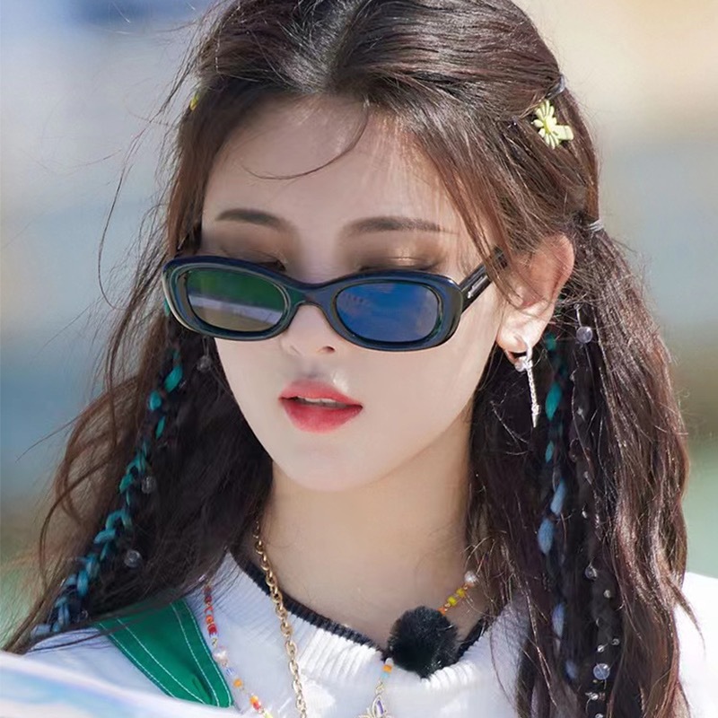 森蓝家新款网红gm墨镜猫眼个性防紫外线潮牌太阳镜高级感显脸小