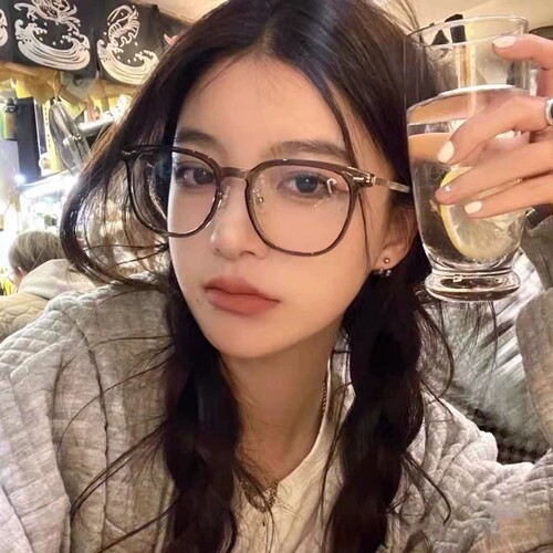 森蓝家橄榄绿冷茶色眼镜女可配近视镜超轻素颜大框防蓝光眼睛框架