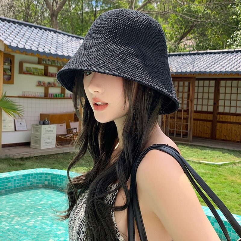 3分月光 夏季遮阳帽子女防晒透气渔夫帽ins潮遮脸水桶帽女显脸小