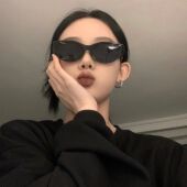 森蓝家新款 复古墨镜女潮高级感防紫外线凹造型 太阳镜抖音网红同款