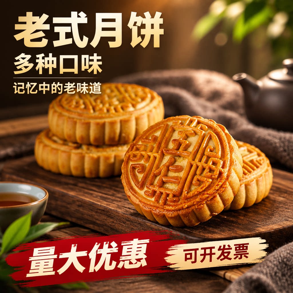 新生产广式五仁月饼批发图片