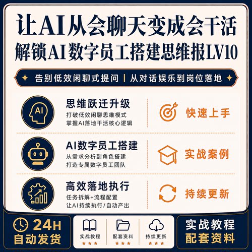 AI数字员工搭建思维导图LV10从入门到精通实战教程资料