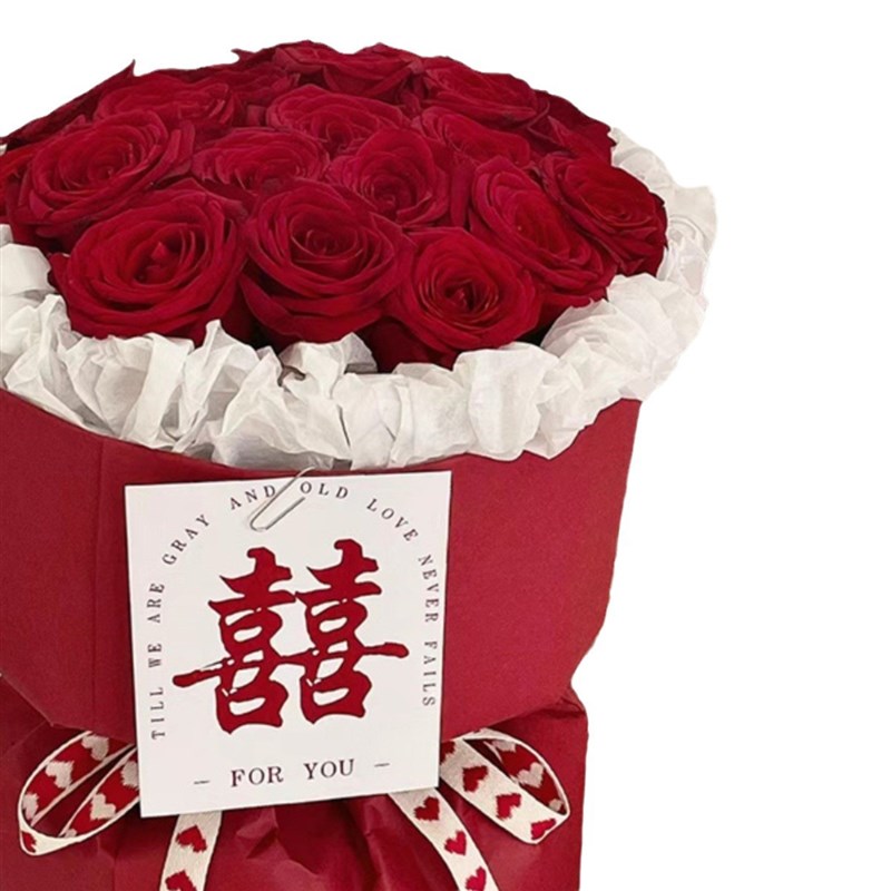 素锦永生花订婚花束成品玫瑰花束B摆件仿真花香皂花送女友领证拍