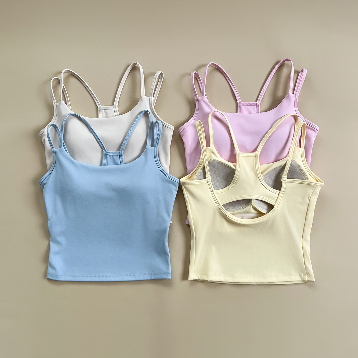 瑜伽运动露背小吊带背心女内搭美背文胸一体打底内衣带胸垫上衣夏