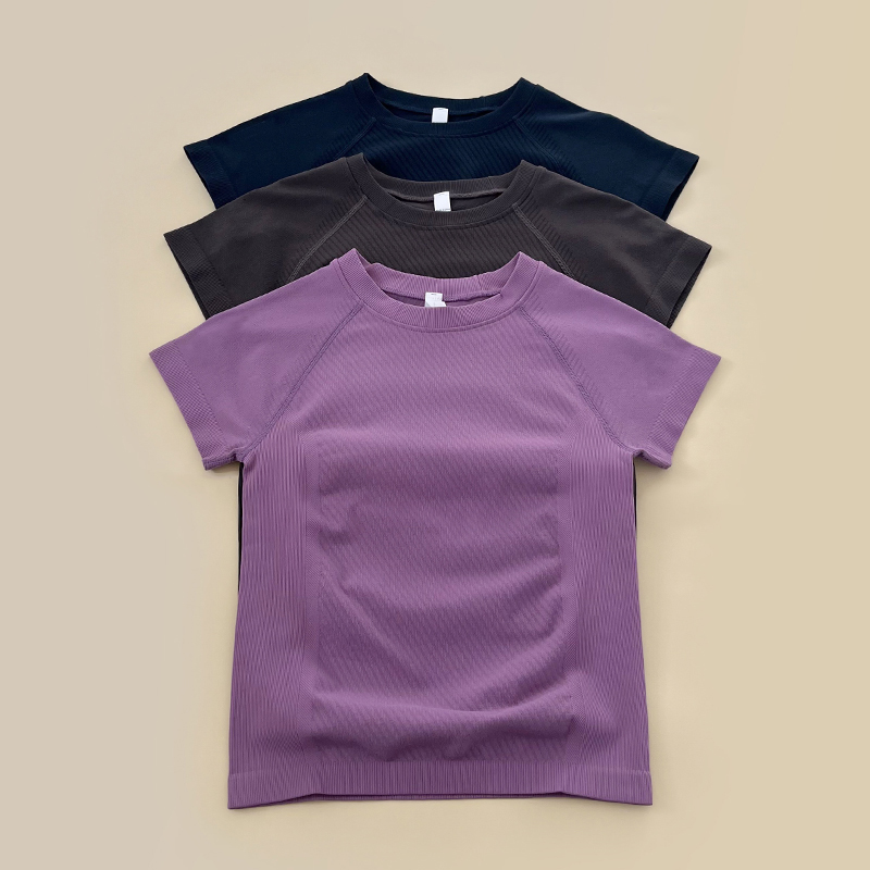 瑜伽服女短袖上衣紧身衣弹力速干透气t恤专业普拉提健身跑步训练