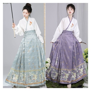 汉服出租女成人齐腰马面裙日常款汉元素套装夏秋季薄款伴娘服租赁